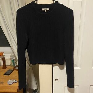 Cropped Black Knit Sweater